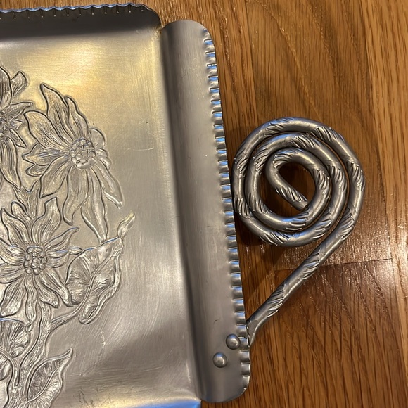 Mid-century modern hand wrought metal serving tray by Farber and Shlevin - Picture 4 of 5